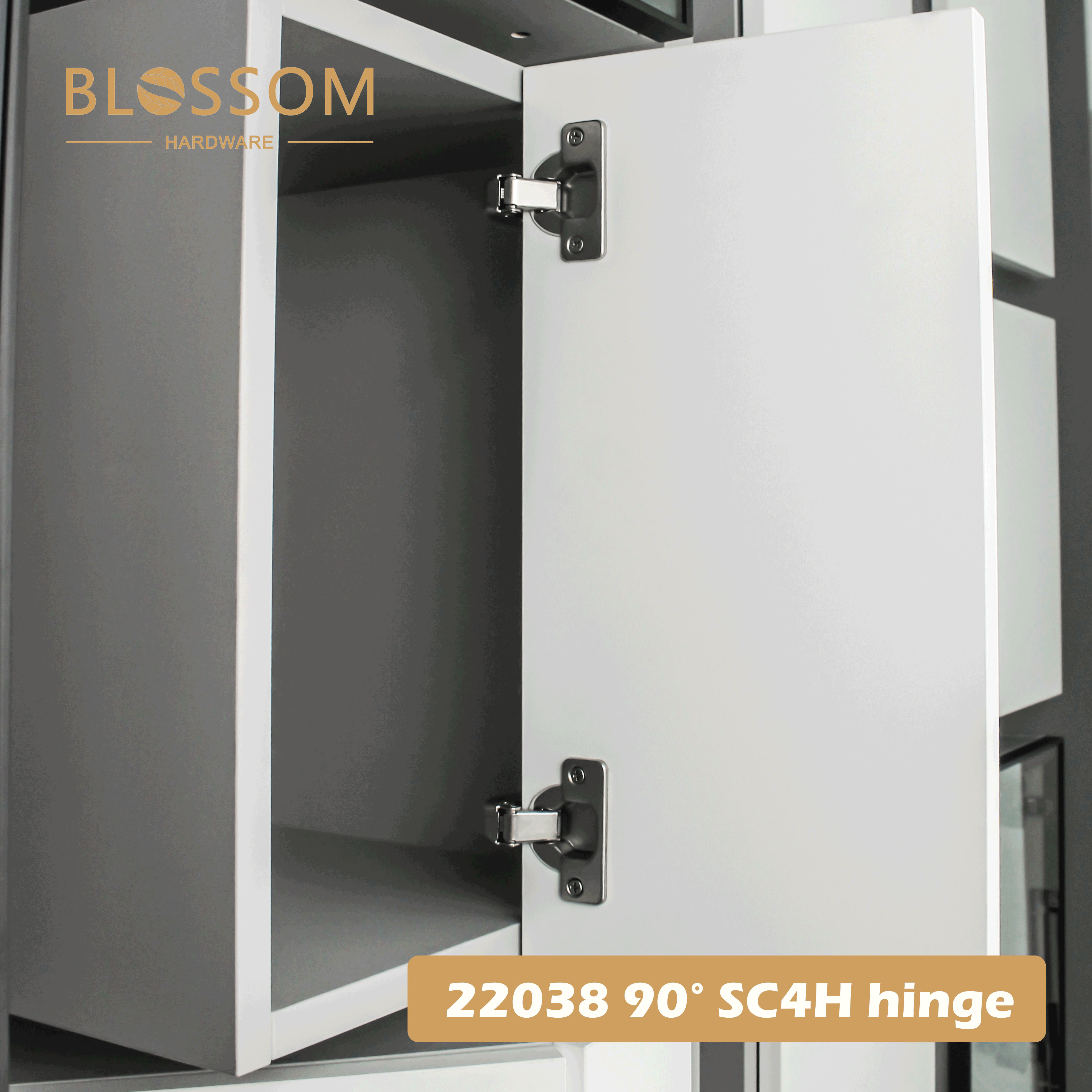 Special Angle Cabinet Hinge 90° — SC4H Series (Snap-On 2-Hole Base)